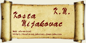 Kosta Mijakovac vizit kartica